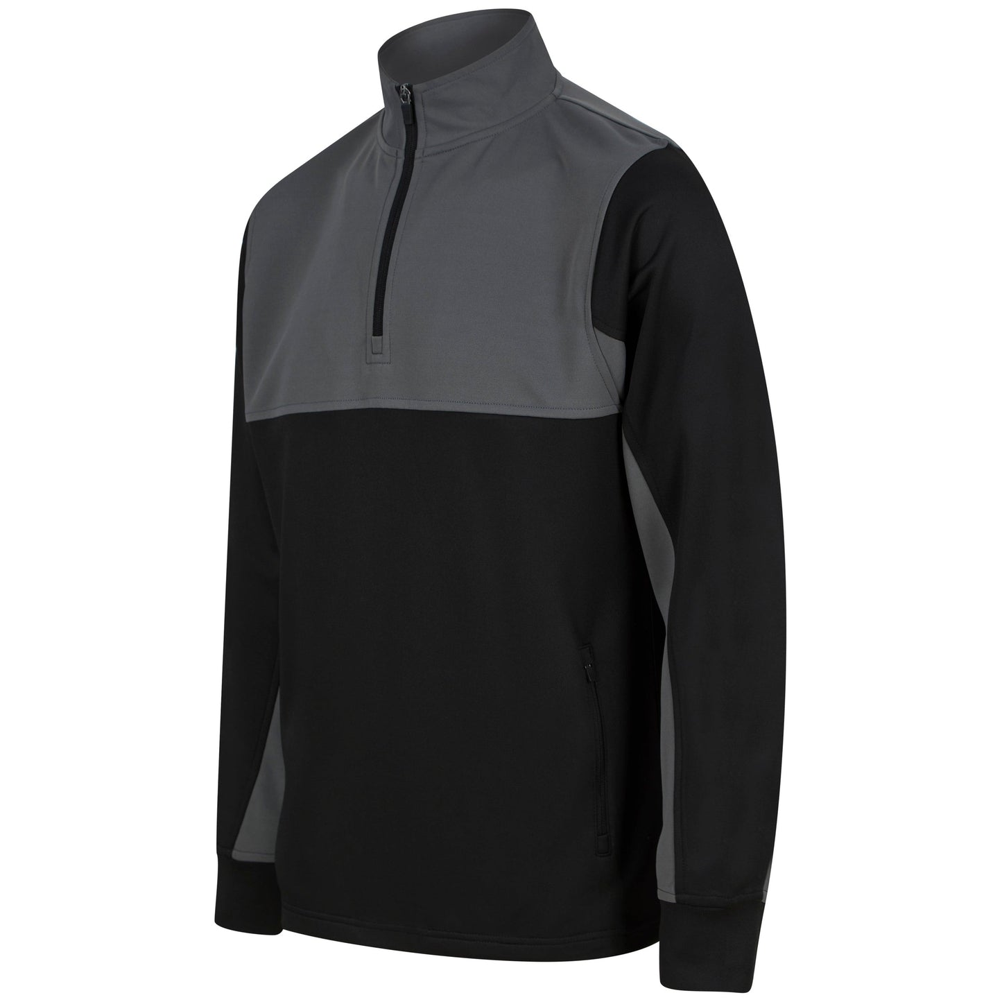 Finden & Hales Men's 1/4 Zip Tracksuit Top with Contrast Panels and Pockets
