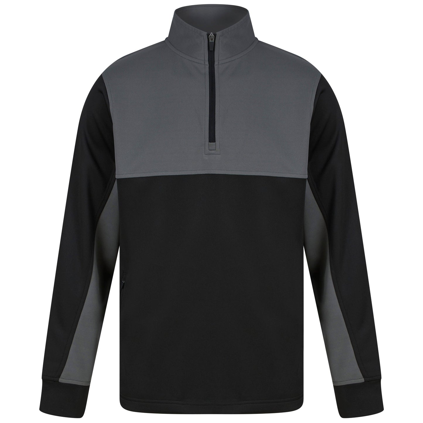 Finden & Hales Men's 1/4 Zip Tracksuit Top with Contrast Panels and Pockets
