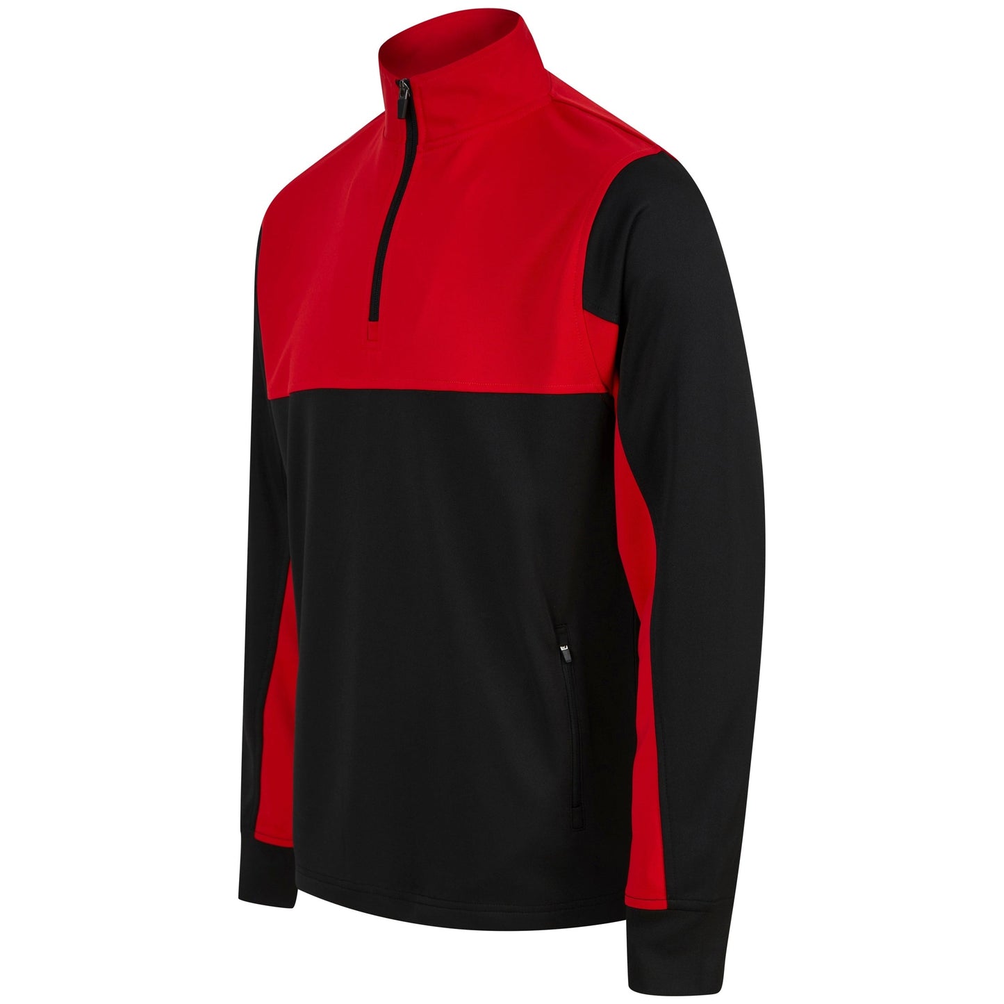 Finden & Hales Men's 1/4 Zip Tracksuit Top with Contrast Panels and Pockets