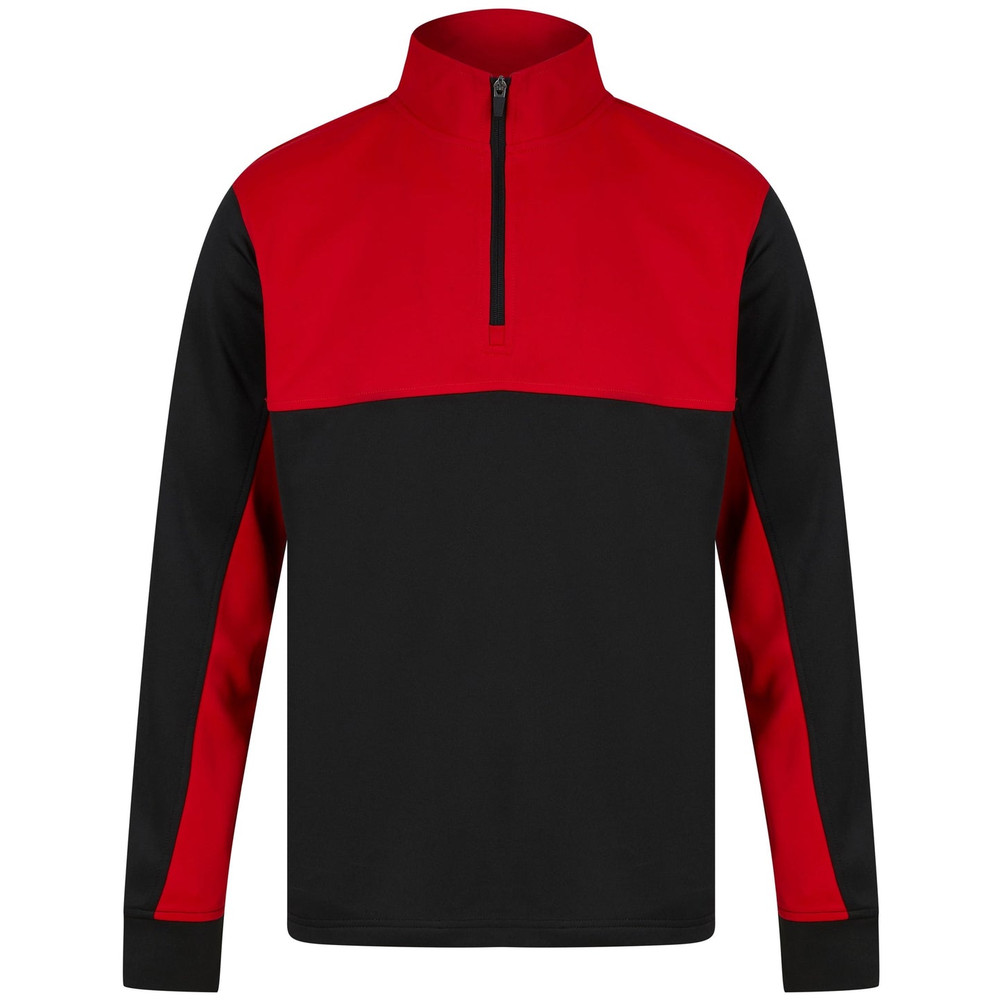 Finden & Hales Men's 1/4 Zip Tracksuit Top with Contrast Panels and Pockets