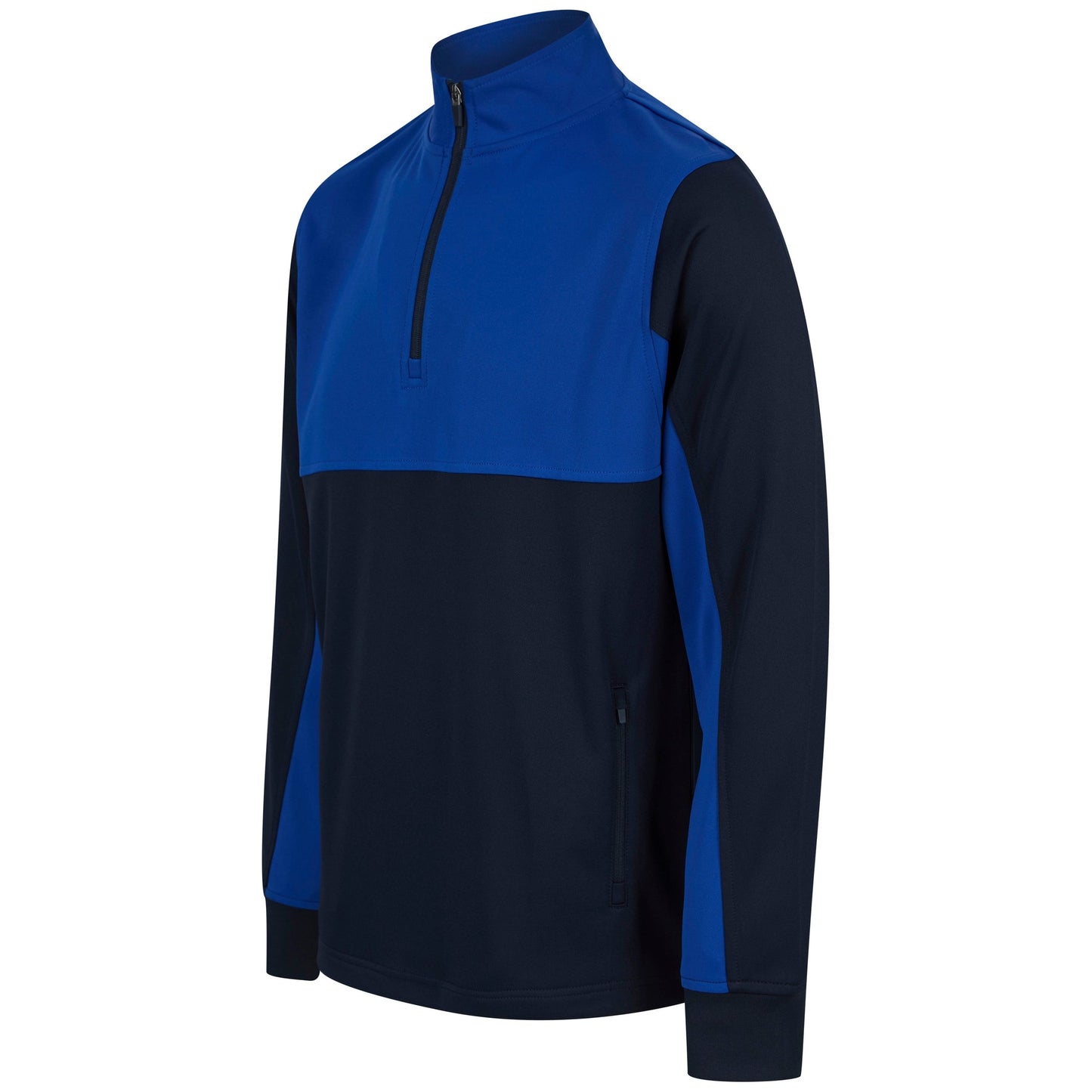 Finden & Hales Men's 1/4 Zip Tracksuit Top with Contrast Panels and Pockets