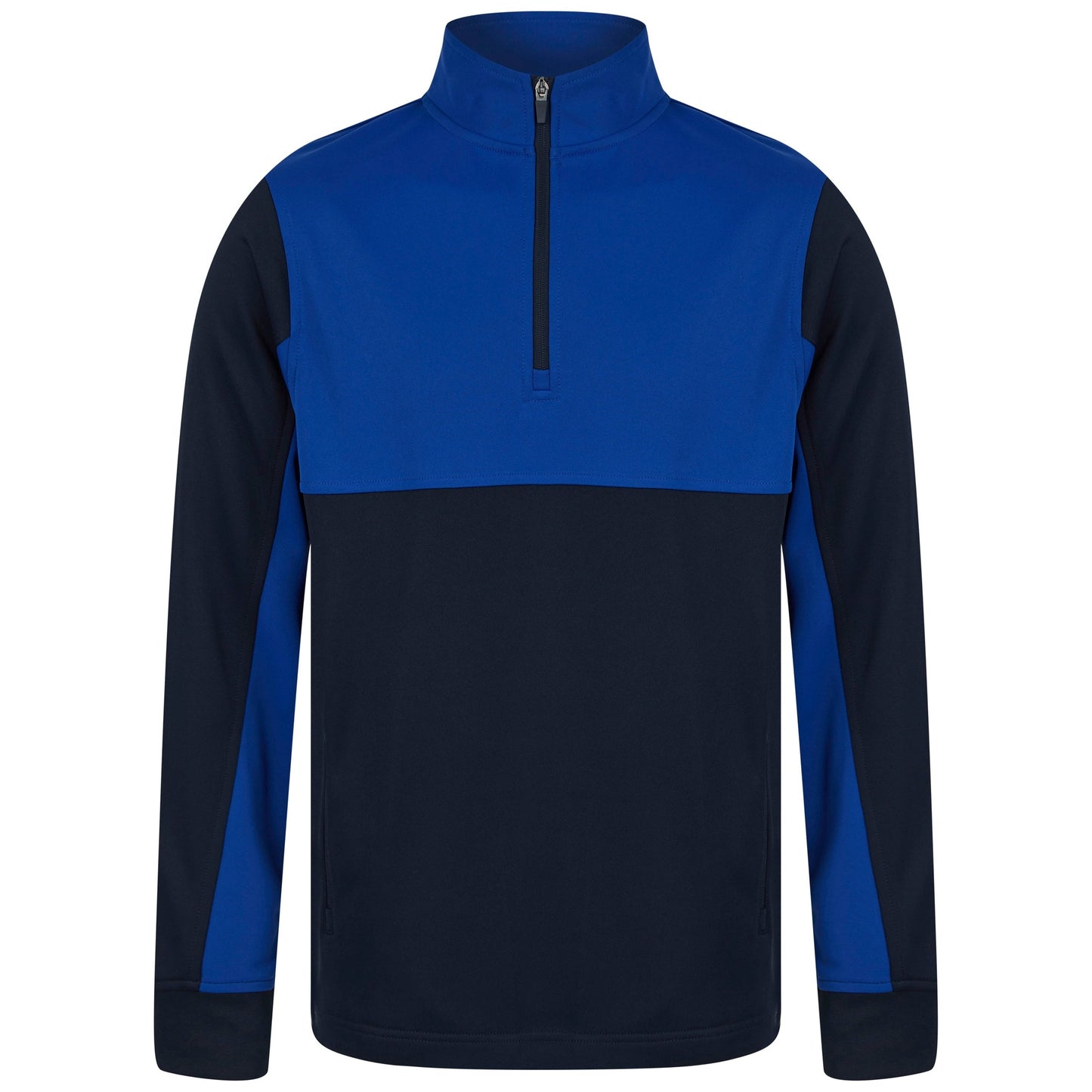 Finden & Hales Men's 1/4 Zip Tracksuit Top with Contrast Panels and Pockets