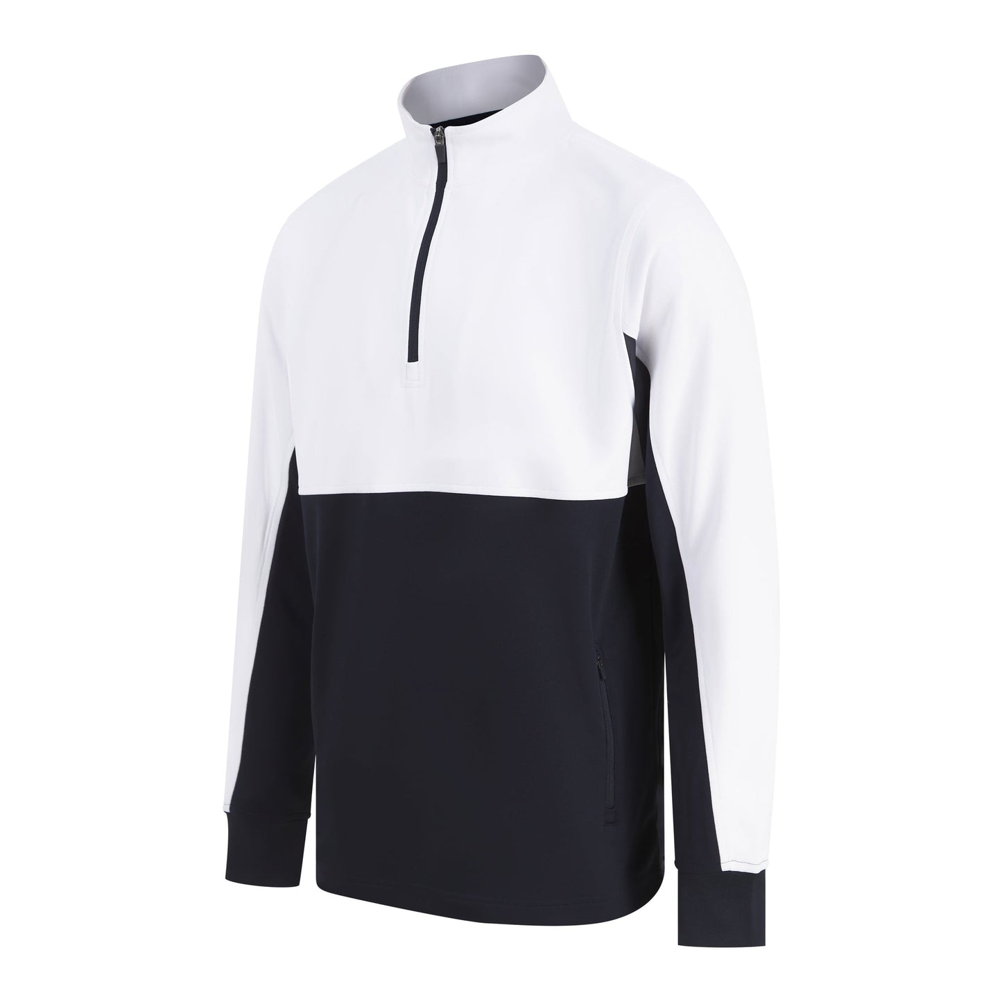 Finden & Hales Men's 1/4 Zip Tracksuit Top with Contrast Panels and Pockets