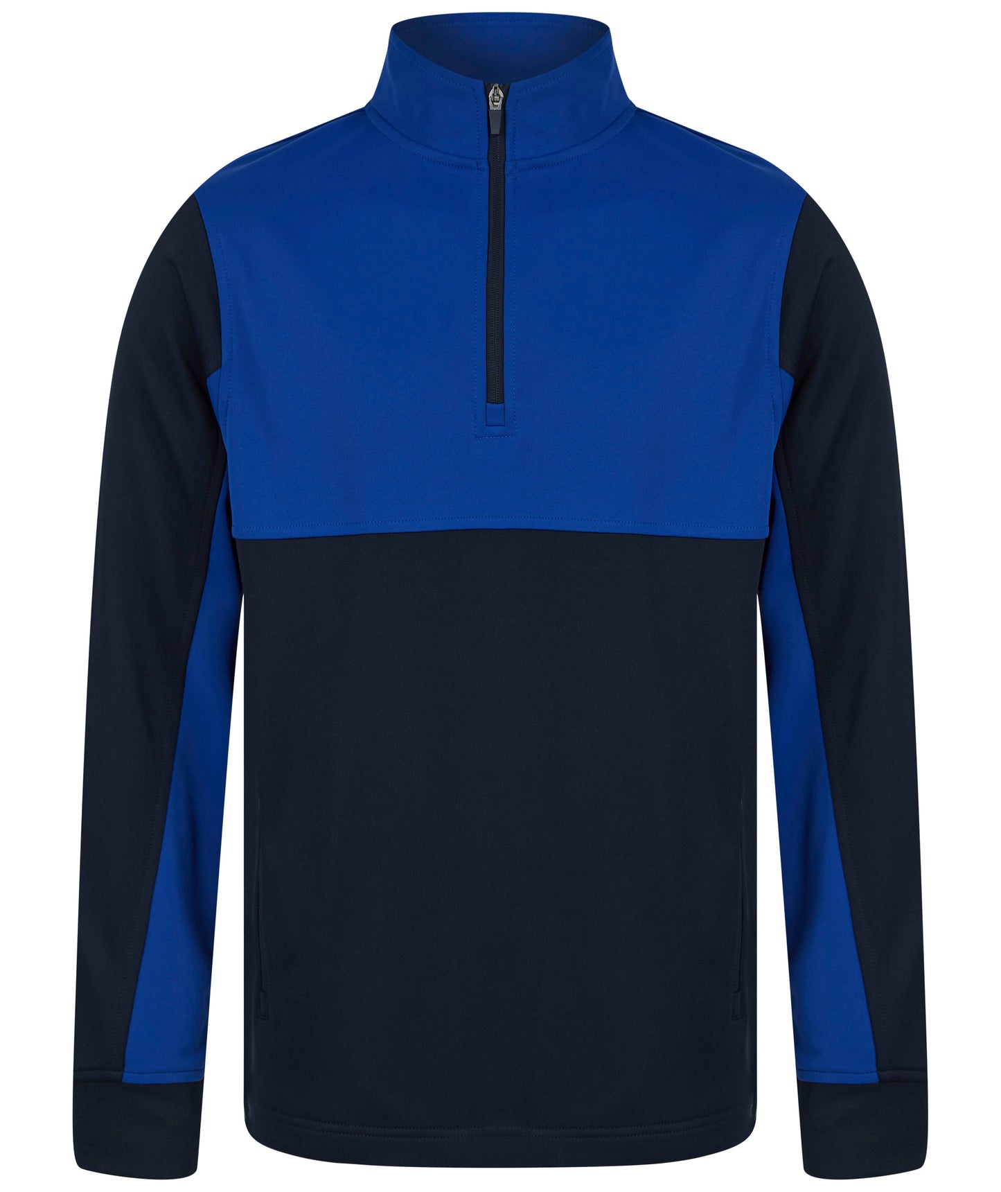 Finden & Hales Kids 1/4 Zip Tracksuit Top with Contrast Panels & Pockets