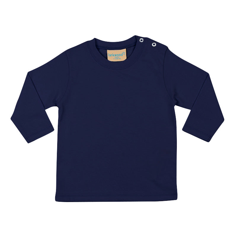 Larkwood Long-Sleeved T-Shirt for Kids with Popper Detail - 100% Cotton