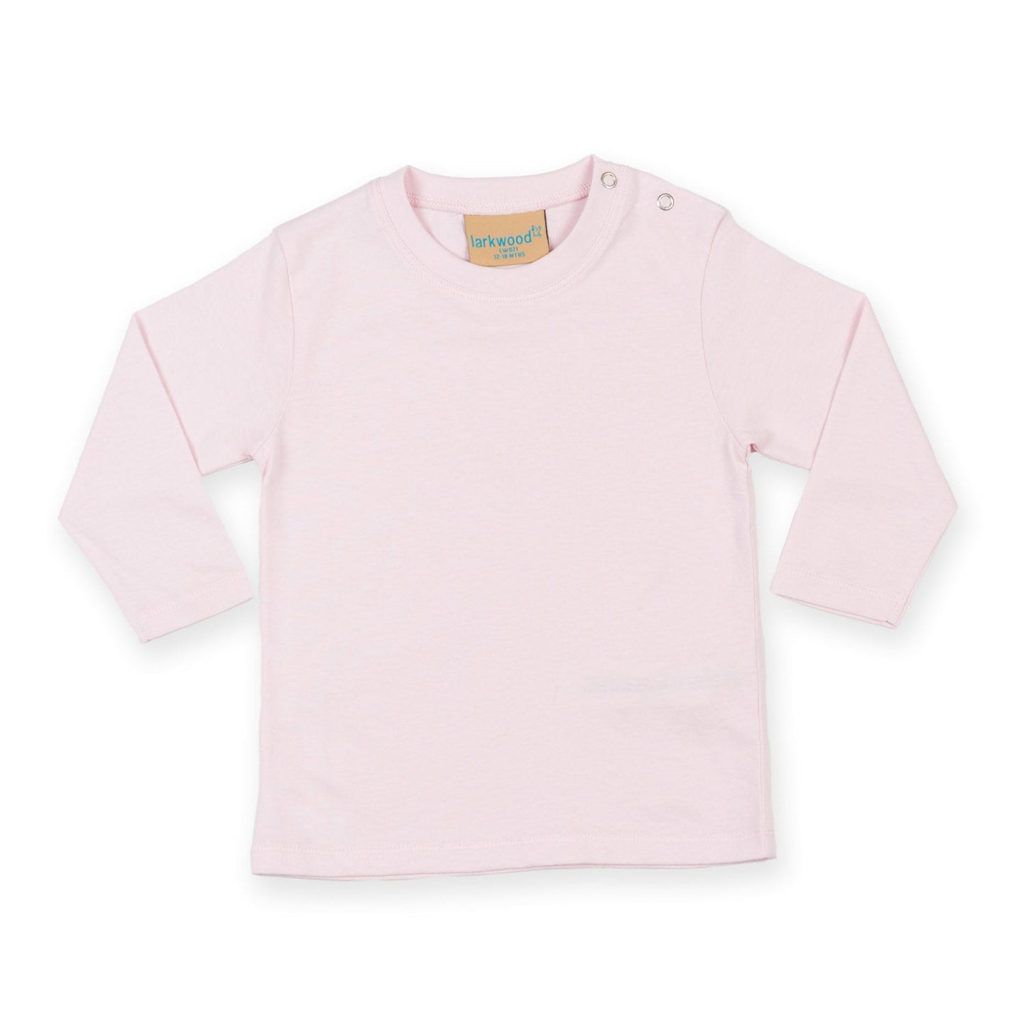 Larkwood Long-Sleeved T-Shirt for Kids with Popper Detail - 100% Cotton