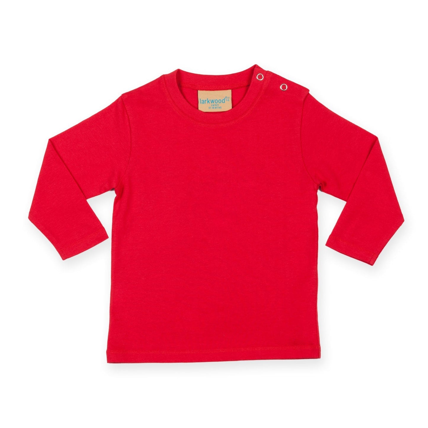 Larkwood Long-Sleeved T-Shirt for Kids with Popper Detail - 100% Cotton