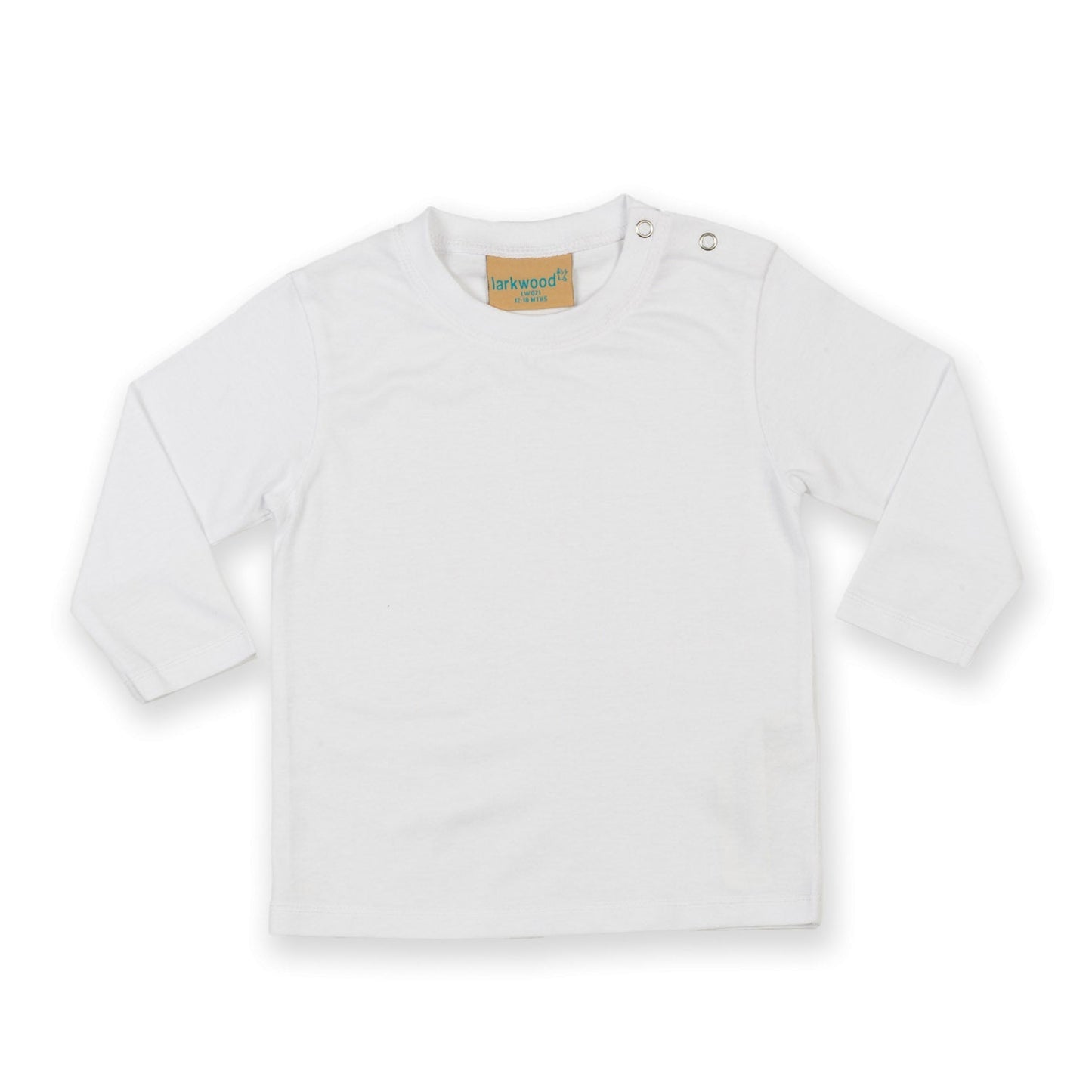Larkwood Long-Sleeved T-Shirt for Kids with Popper Detail - 100% Cotton
