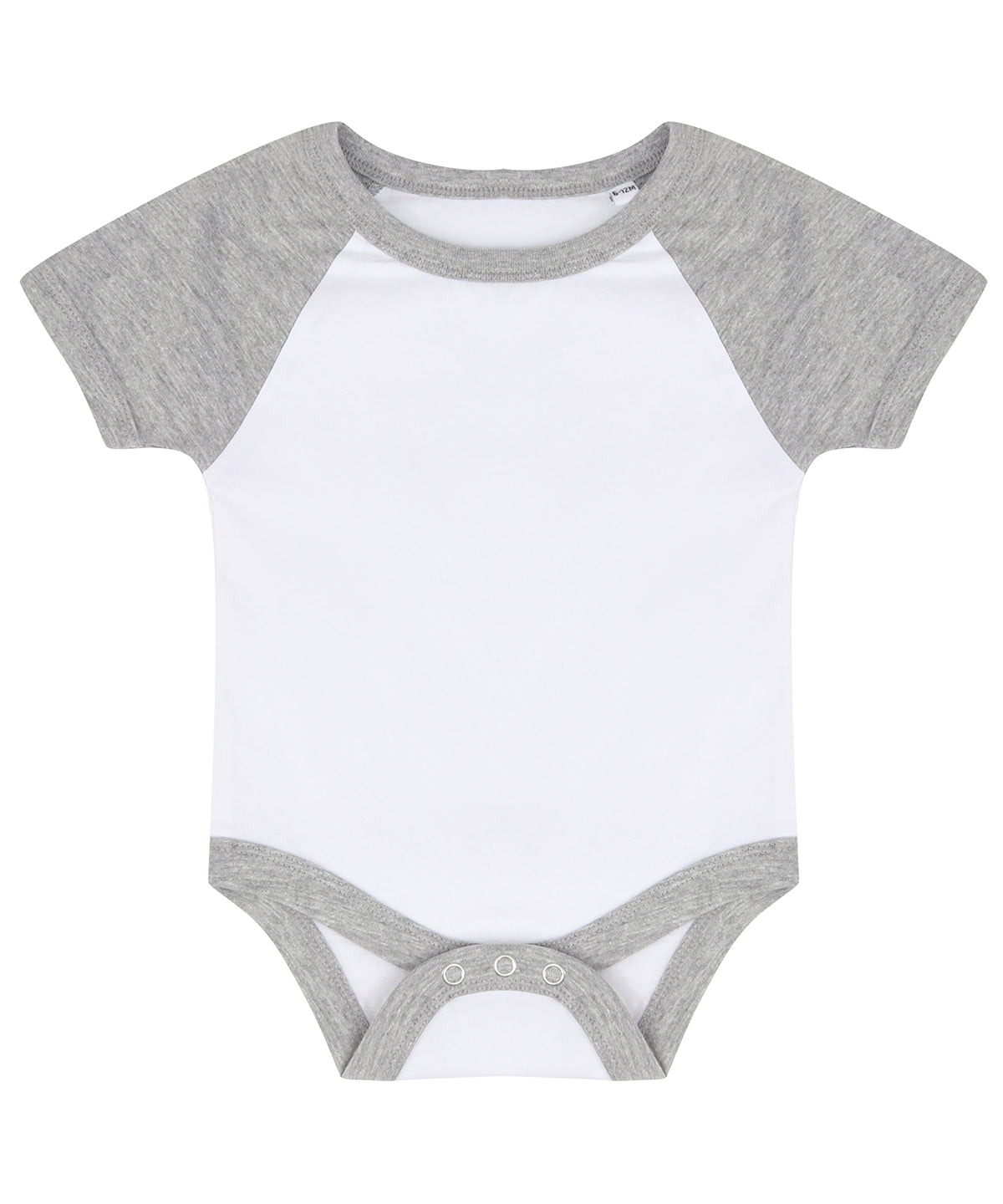 Larkwood Short-Sleeved Baseball Bodysuit 100% Cotton Contrast Sleeves 0-18m