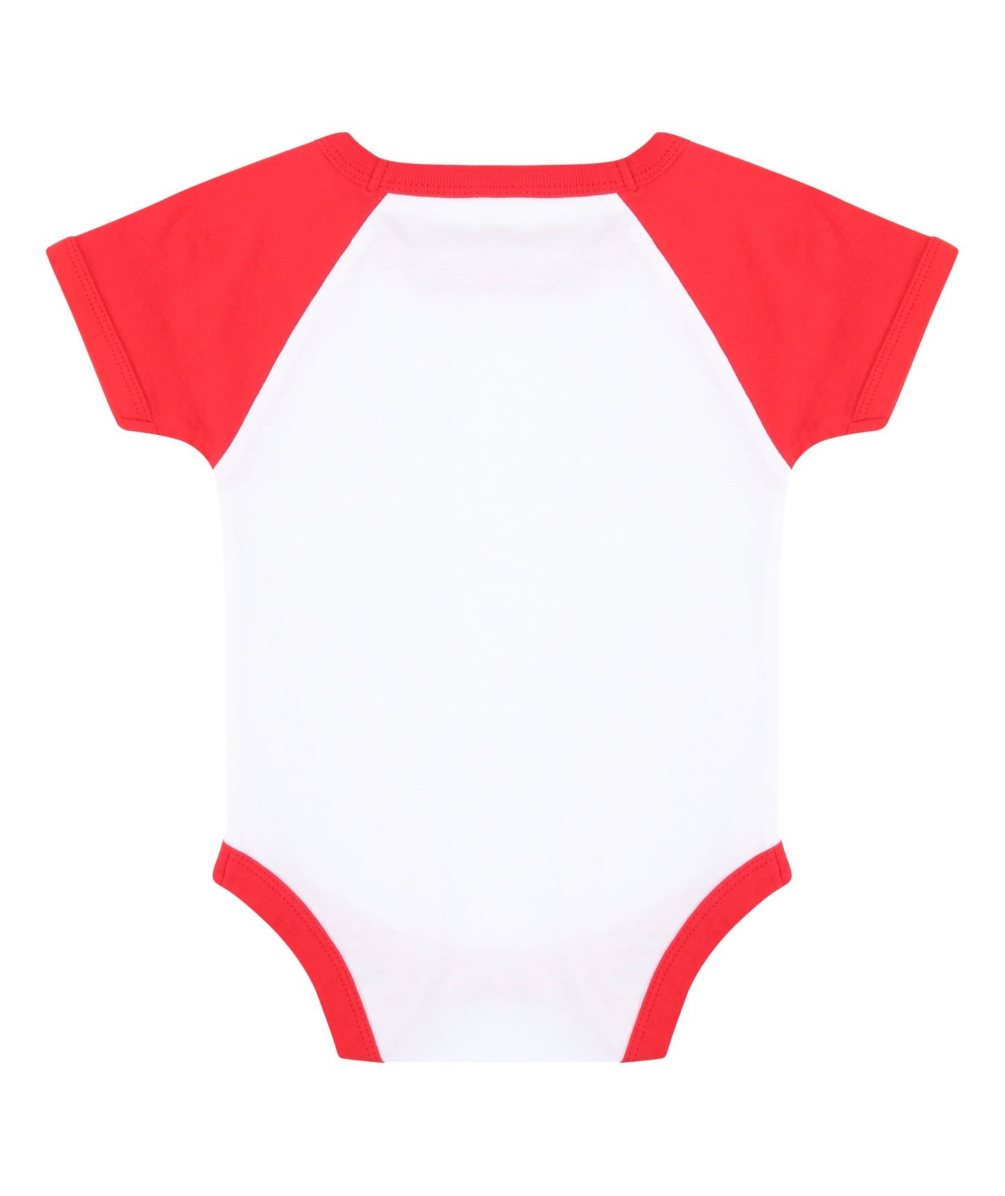 Larkwood Short-Sleeved Baseball Bodysuit 100% Cotton Contrast Sleeves 0-18m