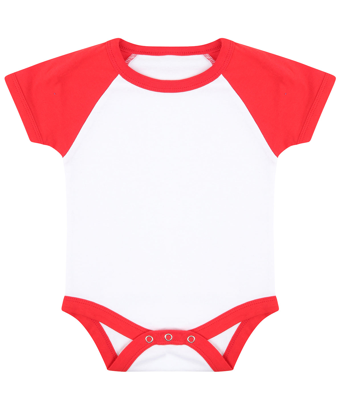 Larkwood Short-Sleeved Baseball Bodysuit 100% Cotton Contrast Sleeves 0-18m