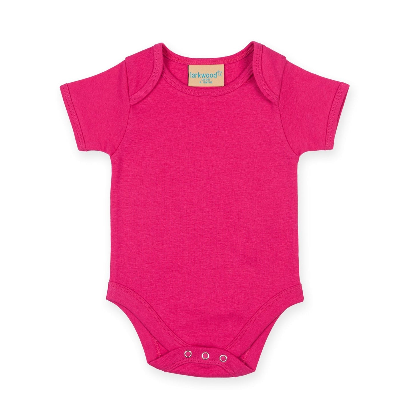 Larkwood Short-Sleeved Baby Bodysuit with Envelope Neck and Popper Fastening
