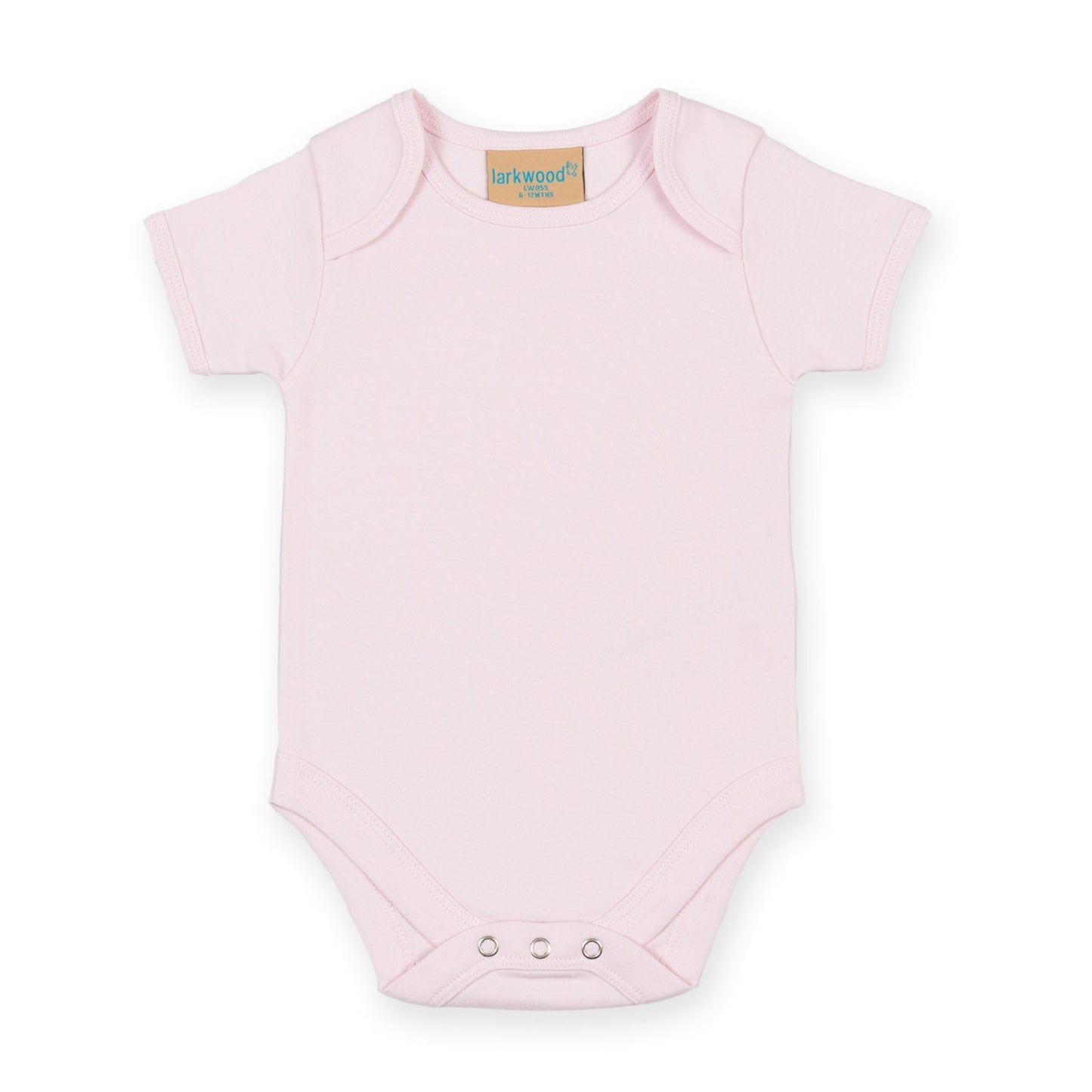 Larkwood Short-Sleeved Baby Bodysuit with Envelope Neck and Popper Fastening
