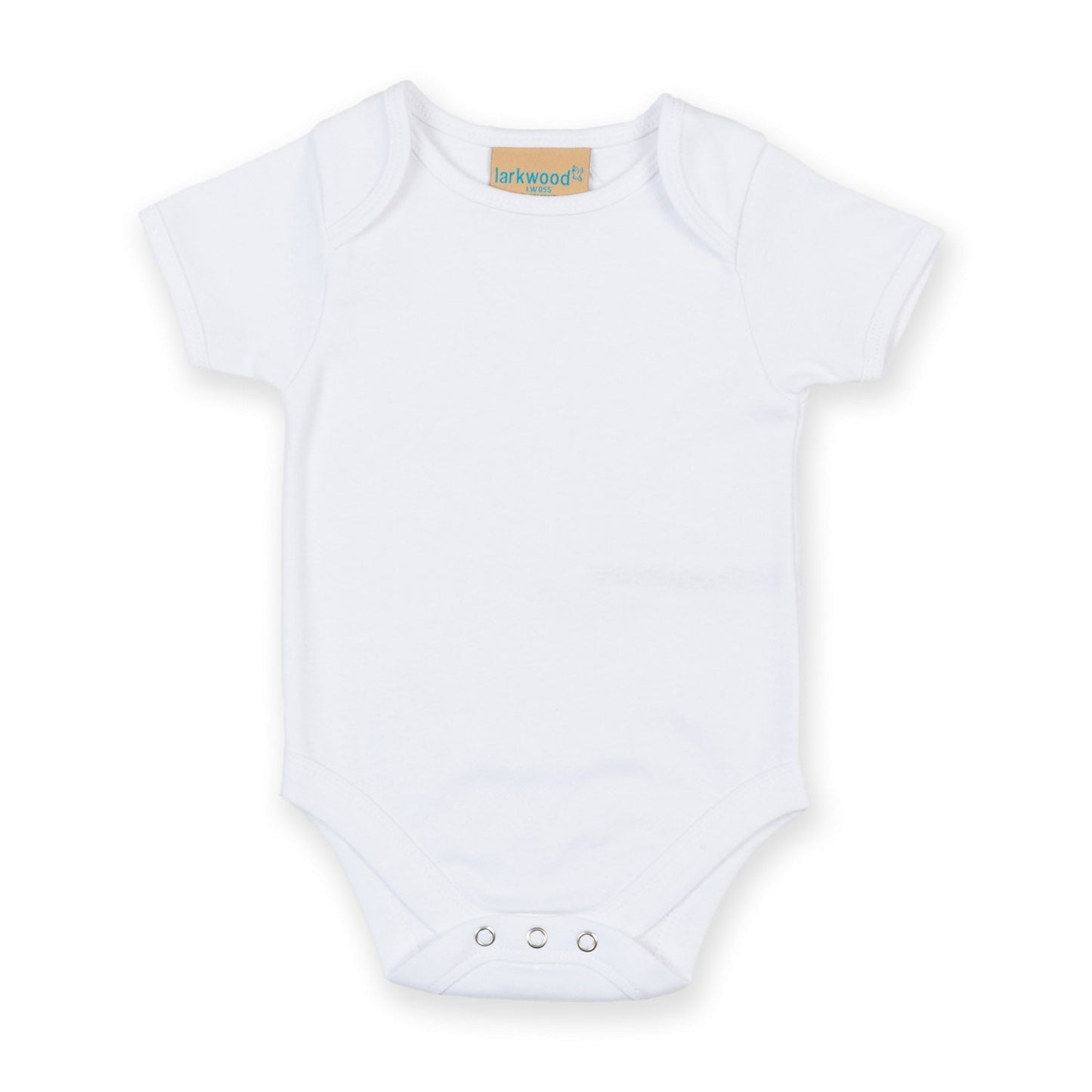 Larkwood Short-Sleeved Baby Bodysuit with Envelope Neck and Popper Fastening
