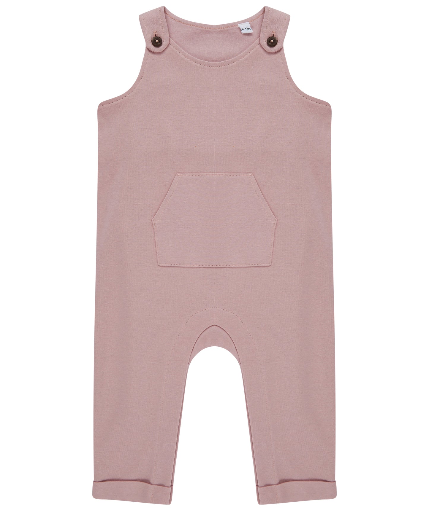 Larkwood Organic Cotton Dungarees with Horn-Button Fastening & Kangaroo Pocket