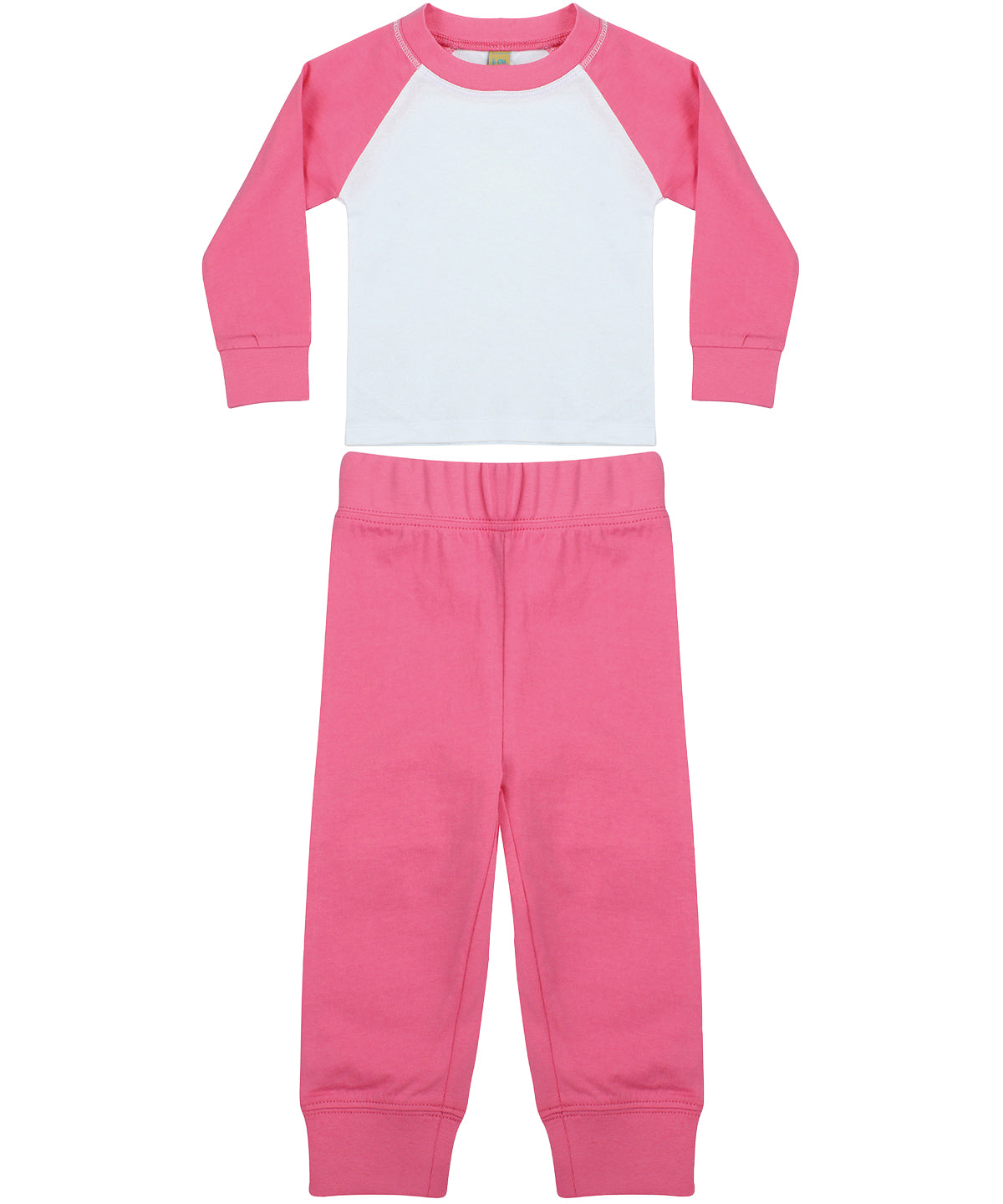 Larkwood Retro Contrast Sleeve Children's Pyjamas 100% Cotton Soft Fabric