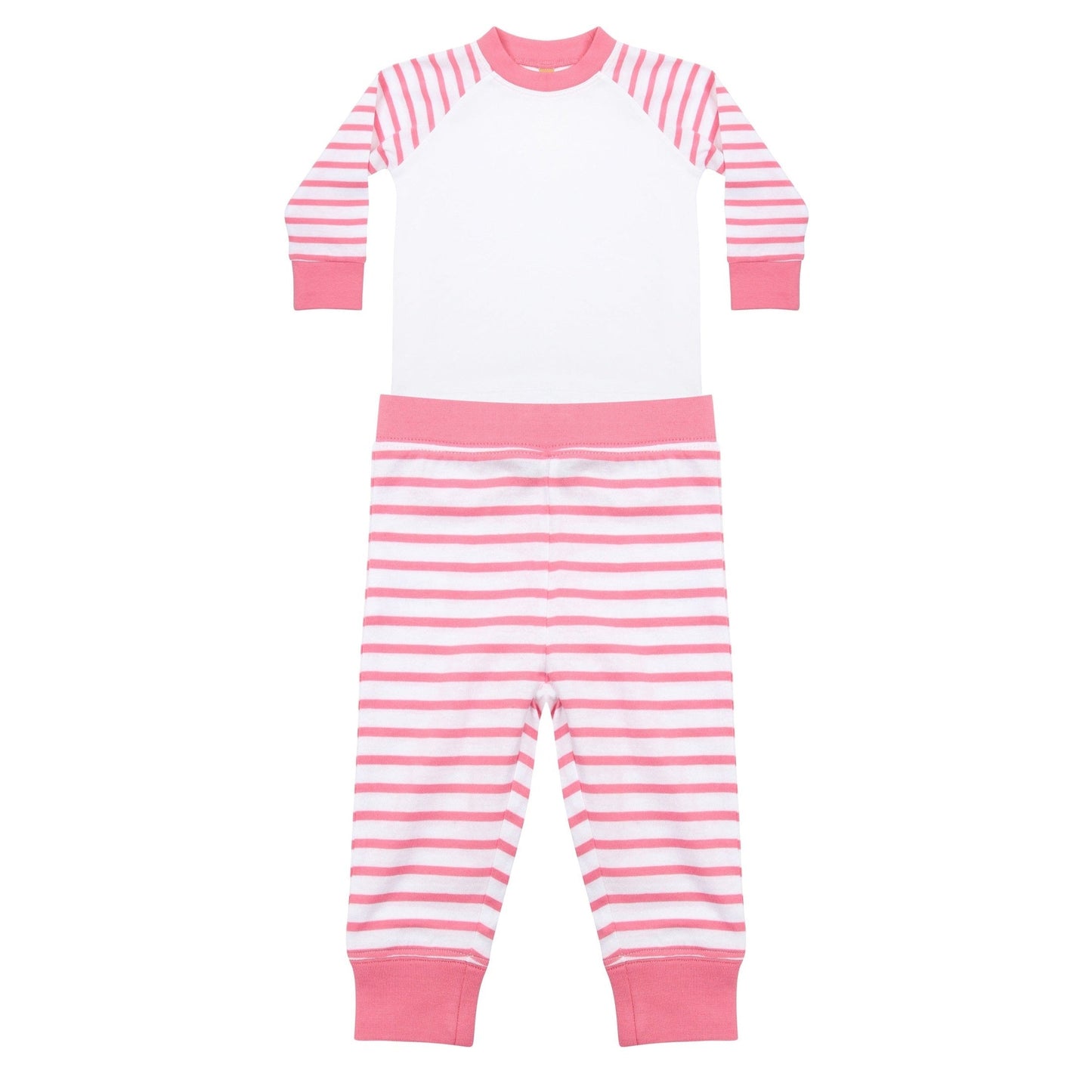 Larkwood Striped Pyjamas 100% Cotton Raglan Sleeves Tag-Free Sublimation Print