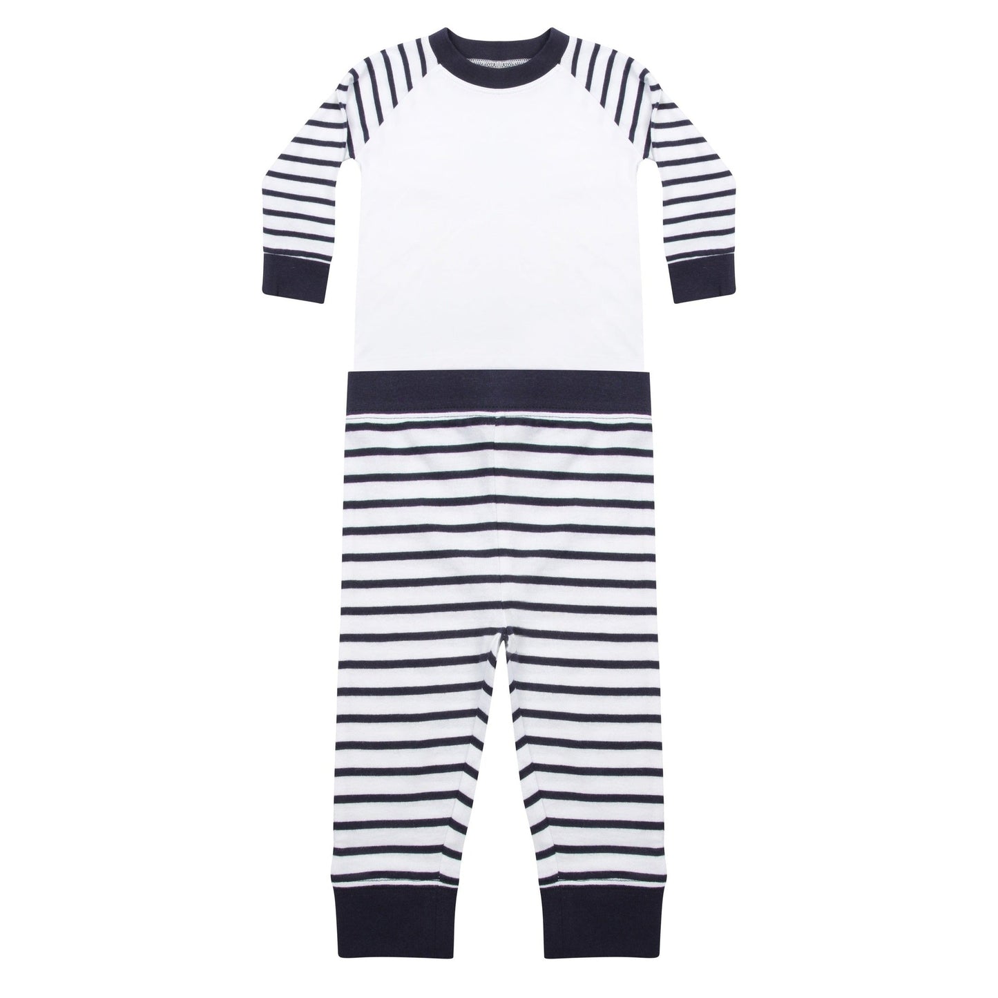 Larkwood Striped Pyjamas 100% Cotton Raglan Sleeves Tag-Free Sublimation Print