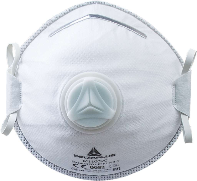 Delta Plus M1100V P1 Disposable Respiratory Mask with Valve - Box of 10