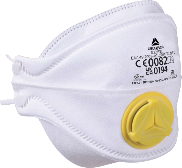 Delta Plus M1205V FFP2 Disposable Mask with Exhalation Valve & Moisture Control