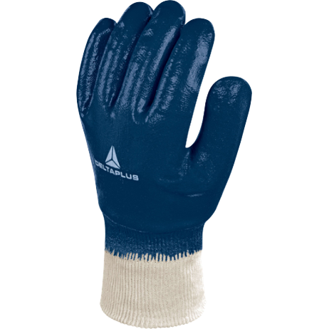 Delta Plus NI155 Heavy-Duty Nitrile Gloves with Knitted Cuff Size 10 Blue
