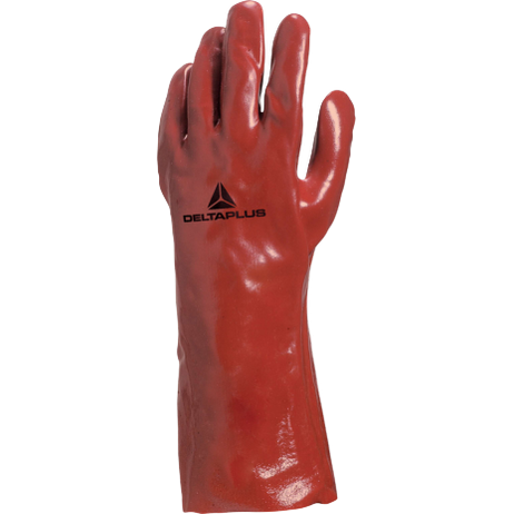 Delta Plus PVC7335 Extra Long Chemical Resistant PVC Gloves Size 10 Red
