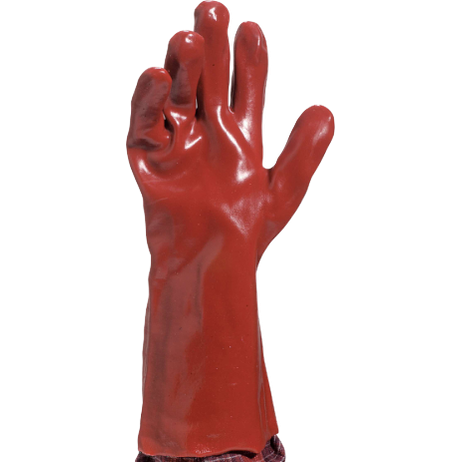 Delta Plus PVC7335 Extra Long Chemical Resistant PVC Gloves Size 10 Red