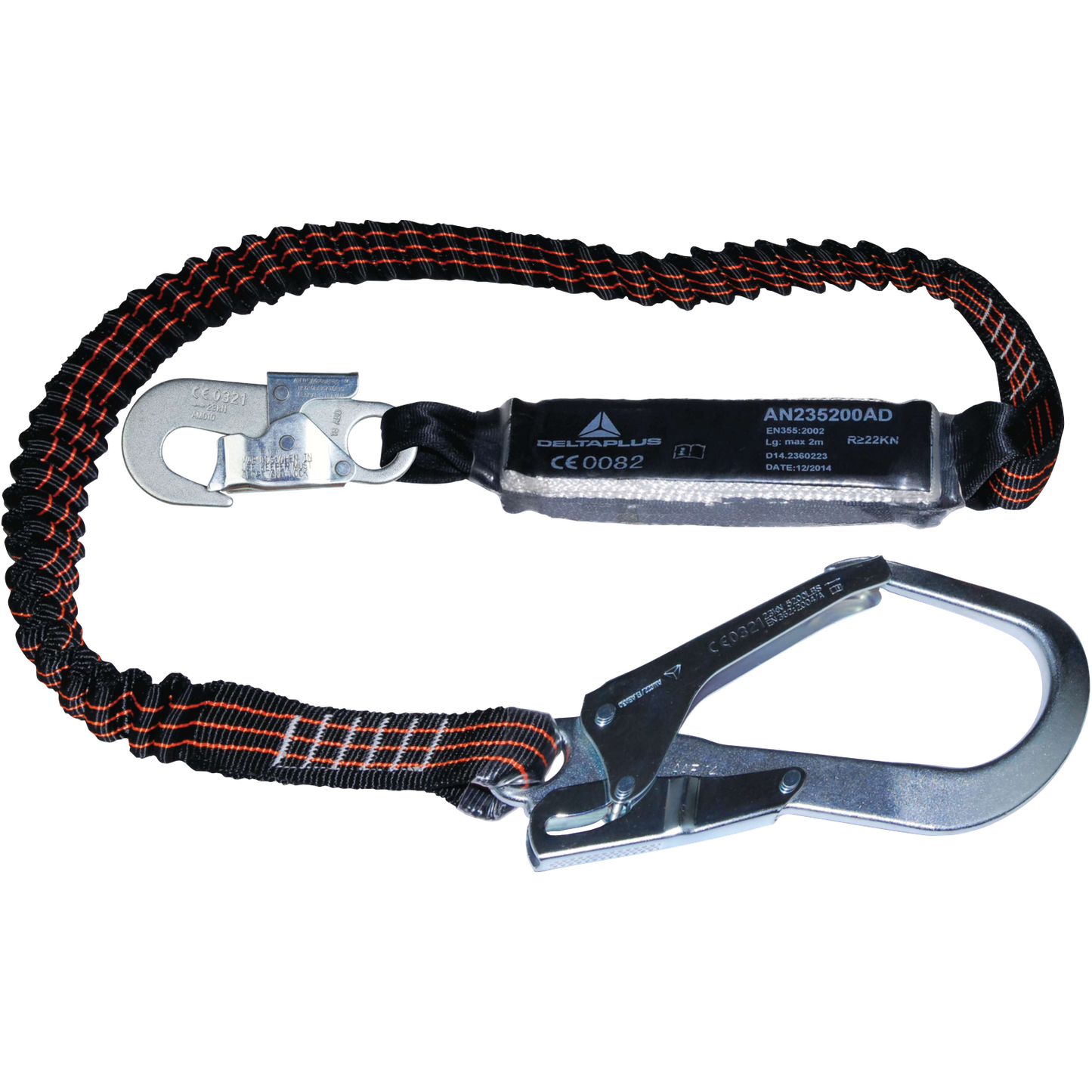 Delta Plus AN235200AD Elastic Energy-Absorbing Lanyard 140kg Capacity