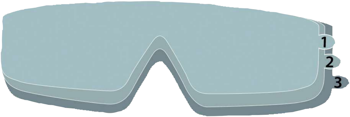 Delta Plus Film Goggle Protective Lens Film Set Box of 10 Clear 3-Layer