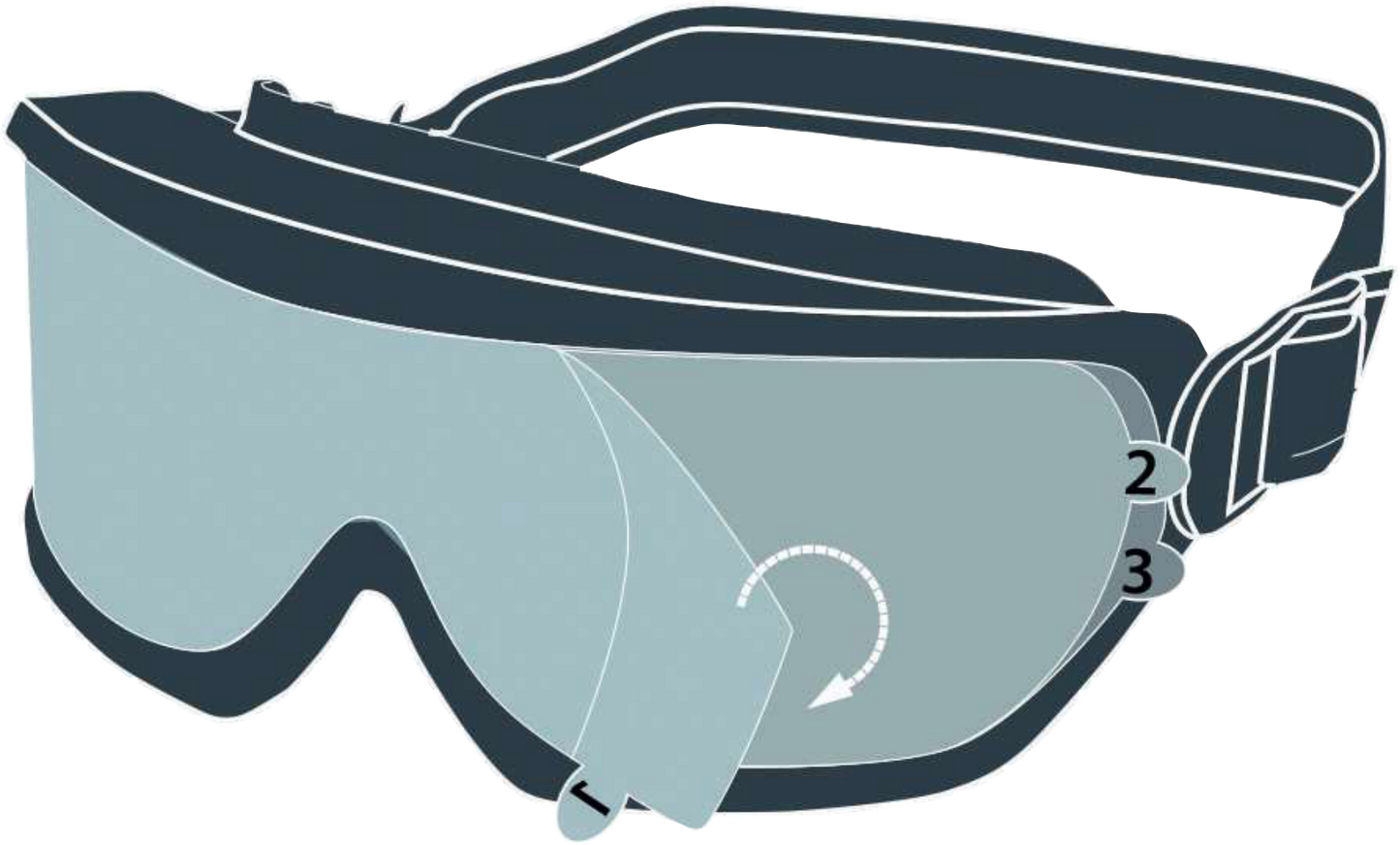 Delta Plus Film Goggle Protective Lens Film Set Box of 10 Clear 3-Layer