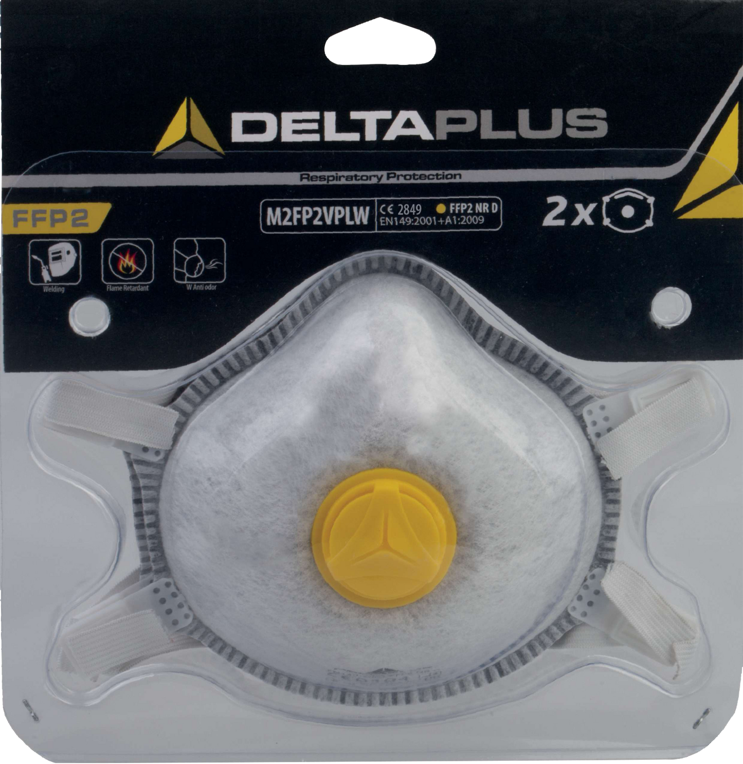 Delta Plus P2 Anti-Odour Disposable Respiratory Masks Pack of 2
