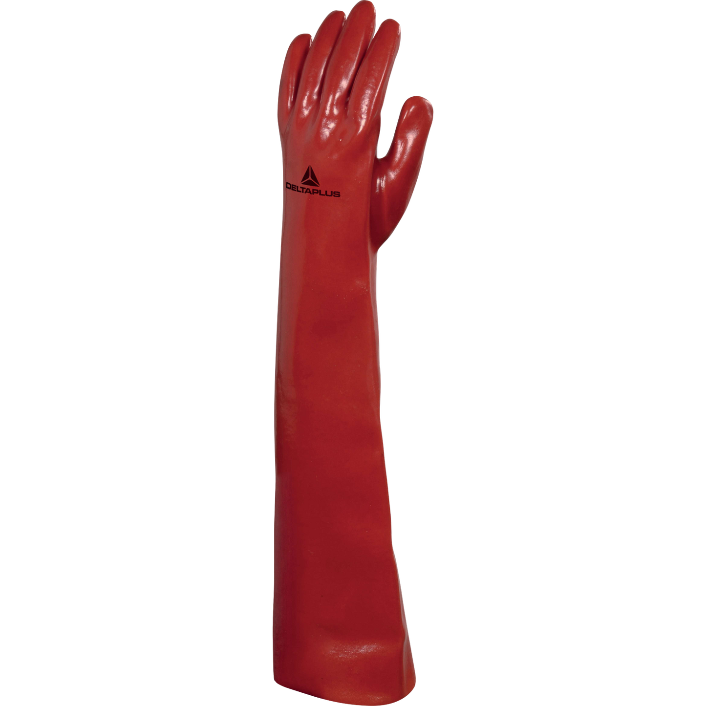 Delta Plus PVCC600 Chemical Resistant Gloves 600mm PVC Smooth Red Cotton Lined