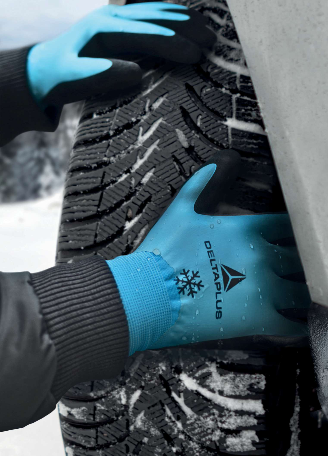 Delta Plus DPVV736 Nitrile Grip Gloves Double Coated Cold Weather Protection