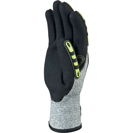 Delta Plus EOS NOCUT VV910 Cut & Impact-Resistant Work Gloves-Yellow/Grey/Black