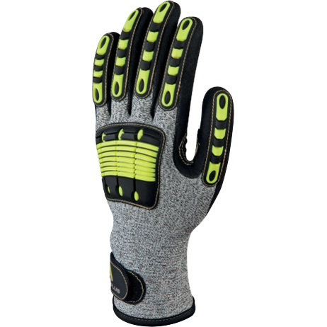 Delta Plus EOS NOCUT VV910 Cut & Impact-Resistant Work Gloves-Yellow/Grey/Black