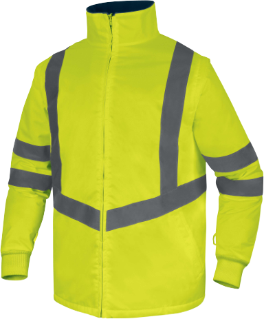 Delta Plus OPTIMUM3 Hi-Vis 5-in-1 Waterproof Parka Unisex S-5XL Fleece Lined