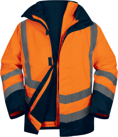 Delta Plus OPTIMUM3 Hi-Vis 5-in-1 Waterproof Parka Unisex S-5XL Fleece Lined