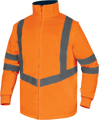 Delta Plus OPTIMUM3 Hi-Vis 5-in-1 Waterproof Parka Unisex S-5XL Fleece Lined