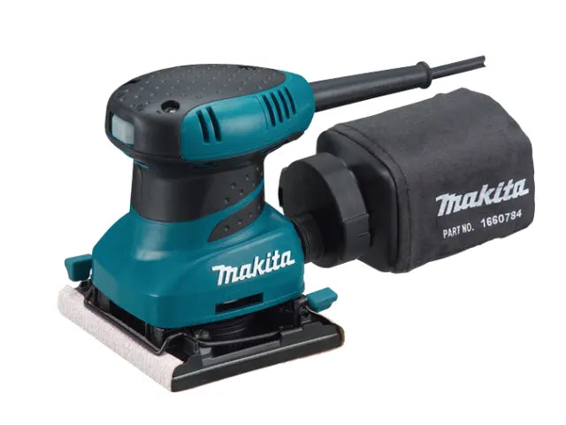 Makita BO4556 200W 240V Finishing Sander with Dust Bag & Abrasive Papers