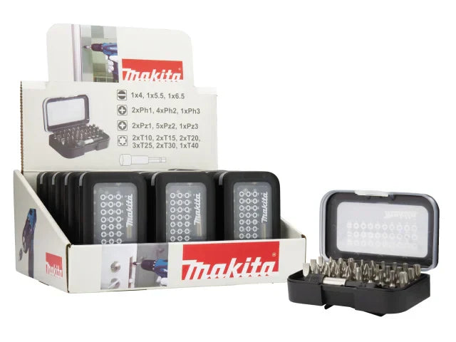 Makita D-30667 31 Piece Bit Set Counter Display of 12 with Quick-Release Holder