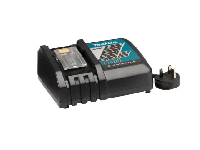 Makita DC18RC 7.2-18V Li-ion Charger + Cooling Fan & Multi-Battery Compatibility