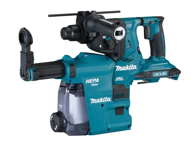 Makita DHR281ZWJ 36V Rotary Hammer with DX09 Dust Extractor Bare Unit
