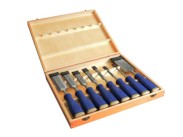 IRWIN Marples MS500 ProTouch All-Purpose Chisel Set 8 Piece with Wooden Box