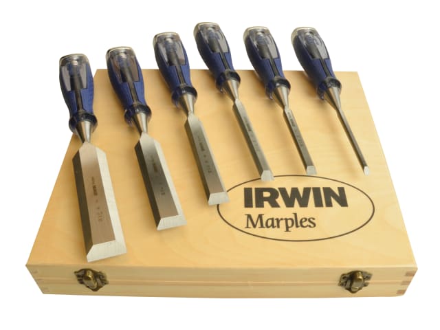 IRWIN Marples M750 Splitproof Pro Bevel Edge Chisel Set 6 Piece in Box
