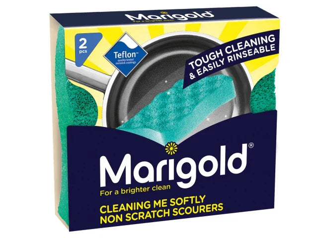 Marigold Cleaning Me Softly Non-Scratch Scourers Pack of 2 Teflon Tested