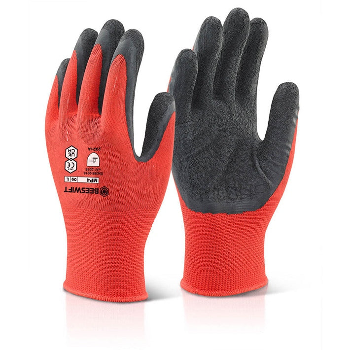 Beeswift Multi-Purpose Black Latex Gloves with Comfort Liner & Breathable Design