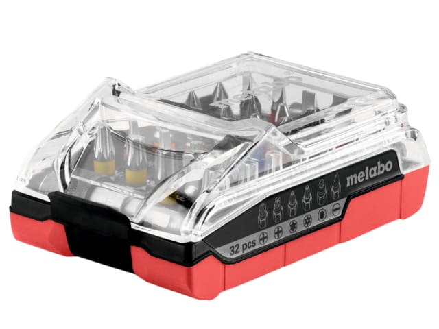 Metabo 32 Piece Battery Bit Box Set S2 Steel with Magnetic Holder & Case