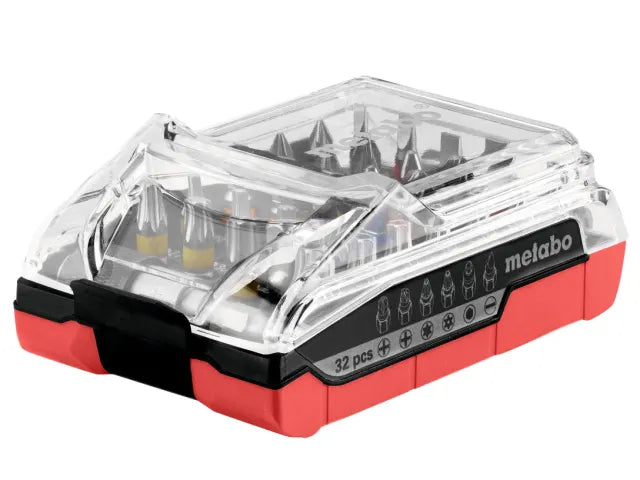 Metabo 32 Piece Battery Bit Box Set S2 Steel with Magnetic Holder & Case
