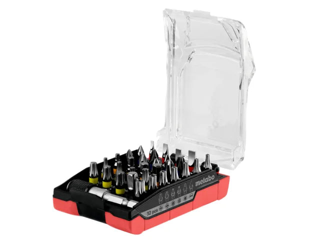 Metabo 32 Piece Battery Bit Box Set S2 Steel with Magnetic Holder & Case