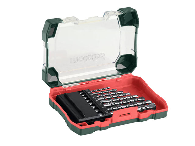 Metabo 8 Piece Masonry Drill Bit Set 3-10mm Carbide Tipped with Storage Box